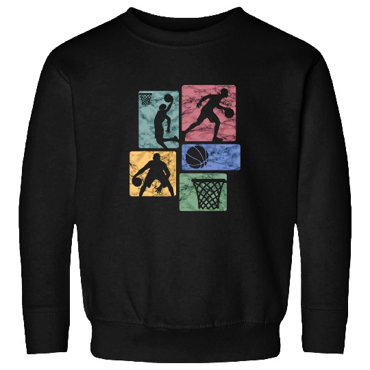 Retro Basketball Fan Baller Player Coachs Hoop Sweatshirts