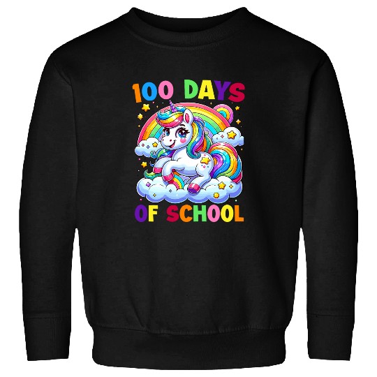 100 Days of School Unicorns Girls Teacher 100th Day of School 2 Sweatshirts
