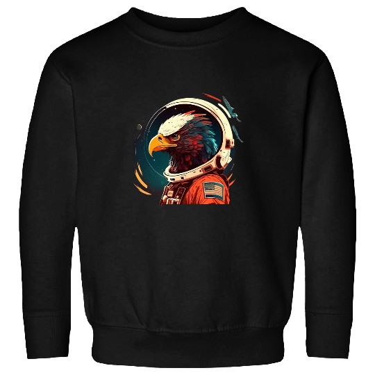 Outer Space Eagle on Galaxy Astronaut Eagle Sweatshirts