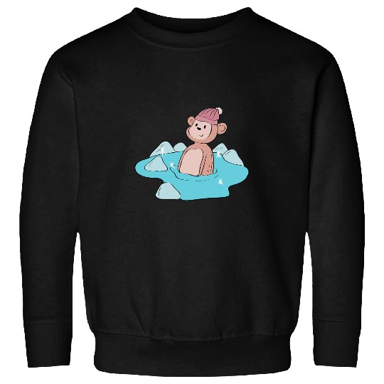 Monkey Ice Bathing Trend Hobby Sweatshirts