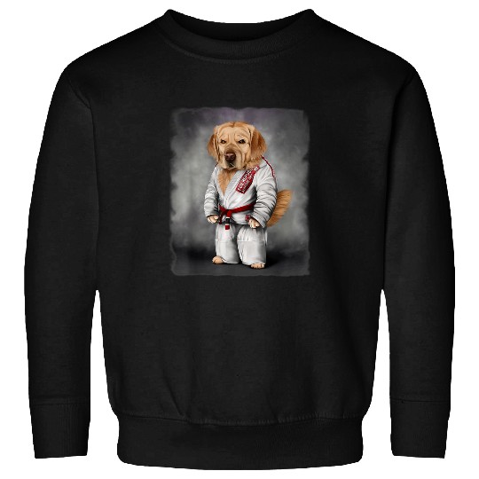 Golden Retriever Dog Judo Karate Master in White Judogi Sweatshirts