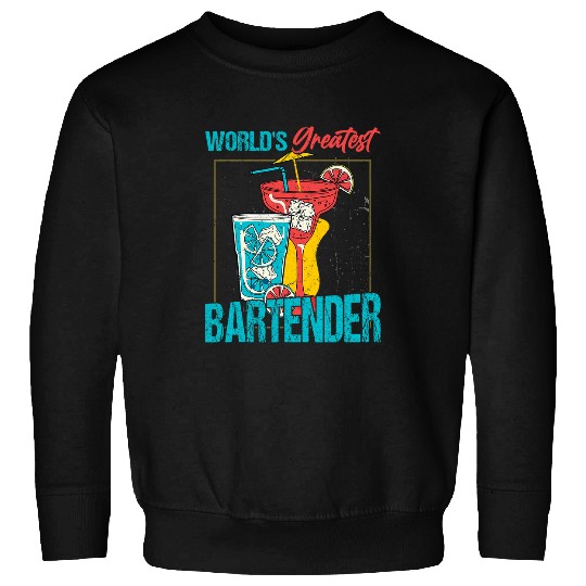 Worlds Greatest Bartender Barman Cocktail Sweatshirts