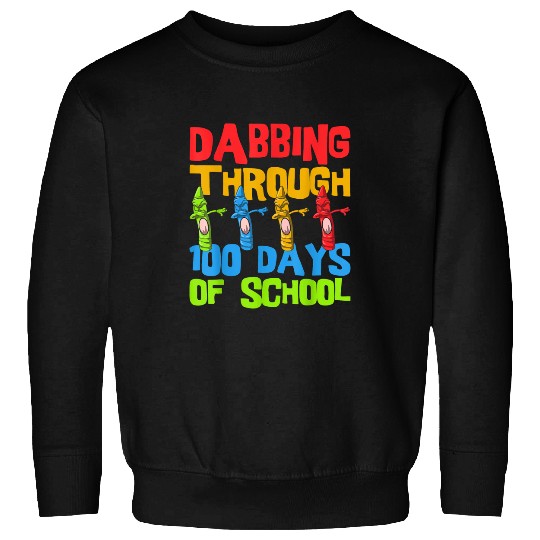 Funny School Student Kids Through 100 Days Of School Sweatshirts