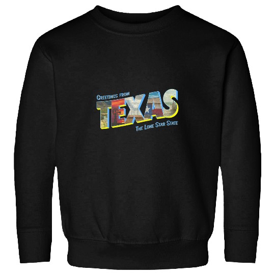 Texas Large Letter Postcard Photograph Greeting Sweatshirts