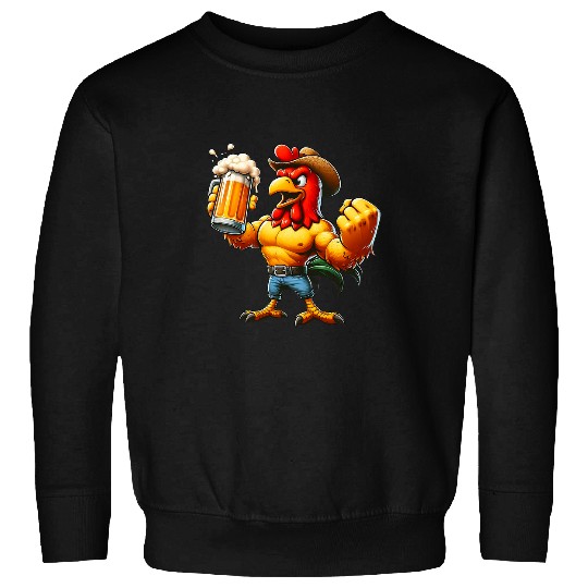 Karate Kick Chicken Beer and Martial Arts Fusion Chickens Sweatshirts