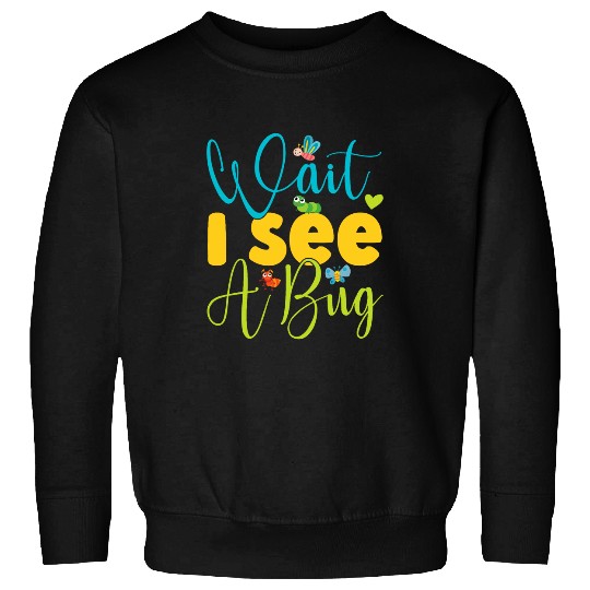 Wait I See A Bug Funny Design For Entomologist and Bug Lover Sweatshirts