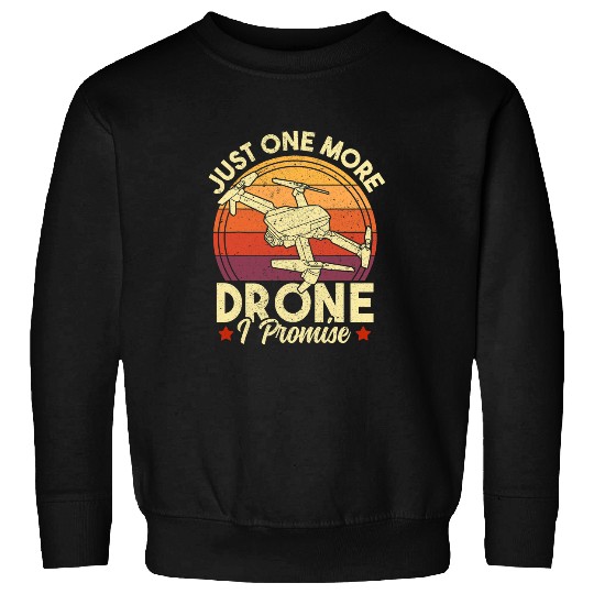 Retro Sunset Funny Drone Pilot Quadcopter Drone Lover Sweatshirts