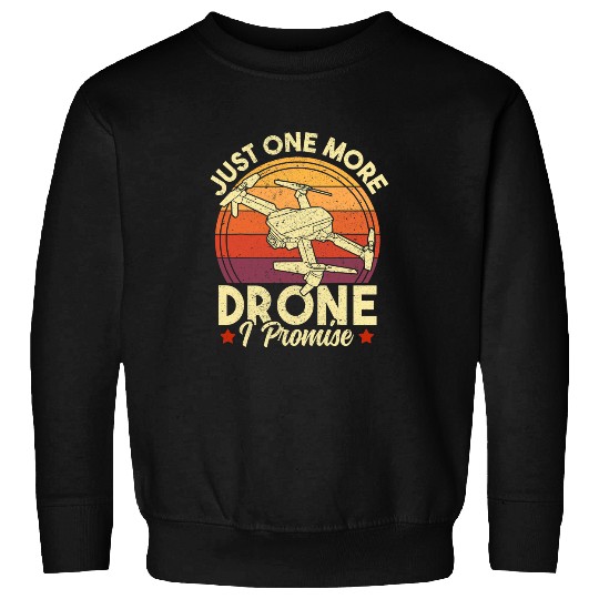 Retro Sunset Funny Drone Pilot Quadcopter Drone Lover Sweatshirts