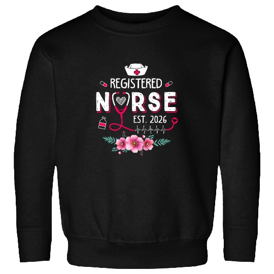 Registered nurses Est 2026 Nursing Student RN Graduate Floral Sweatshirts