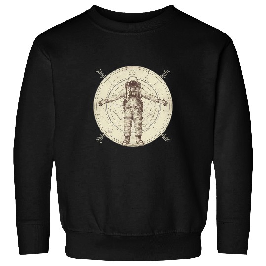 Vitruvian Astronaut Funny Leonardo Da Vinci Graphic Sweatshirts