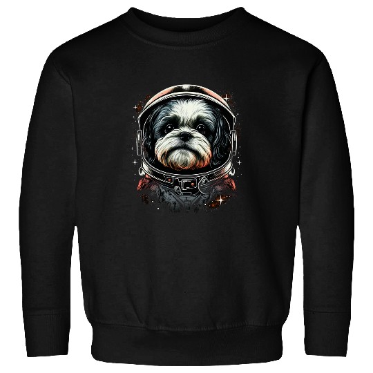 Outer Space Shih Tzu on Galaxy Astronaut Shih Tzu Sweatshirts