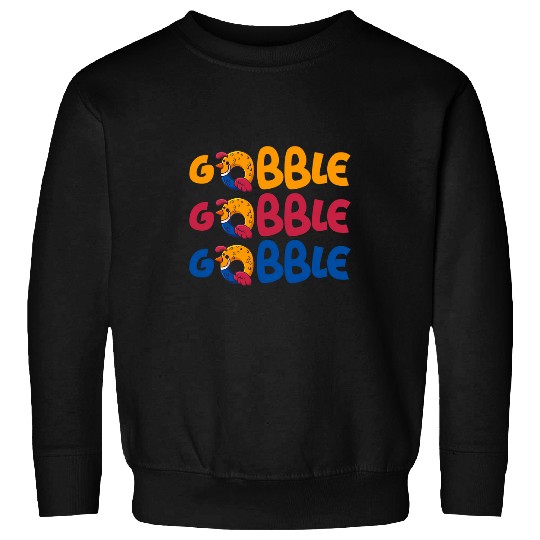 Cute Gobble Gobble Turkey Pilgrim Little Boys Thanksgiving 22 Sweatshirts