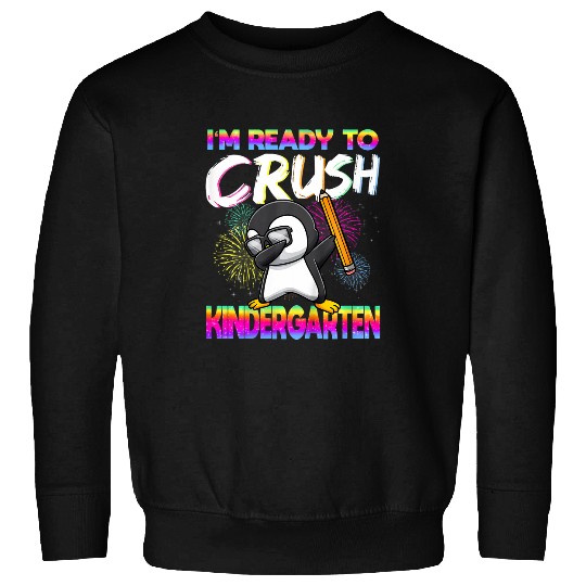 Kids Im Ready To Crush Kindergarten School Penguin Student Kids Sweatshirts