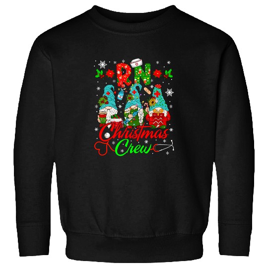 RN Christmas Crew Three Gnomes nurses Nursing Lover Family Sweatshirts