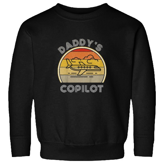 Kids Airplane Lover Kids Future Pilot Daddys CoPilot Son Daughter Sweatshirts