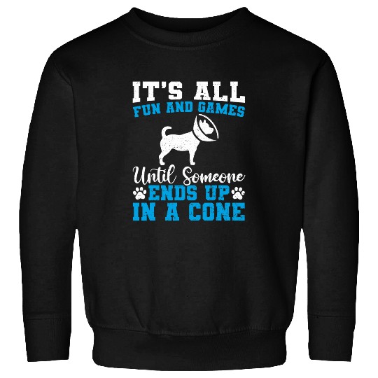 Its Fun And Games Until Someone Ends Up In A Cone Dog Cat Sweatshirts