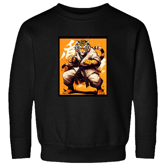 Karate King Graphic With a Tiger Karate Warrior Design Sweatshirts