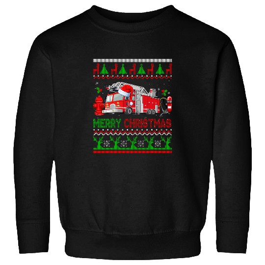 Merry Christmas Costume Santa Firefighter Tools Proud Job Sweatshirts