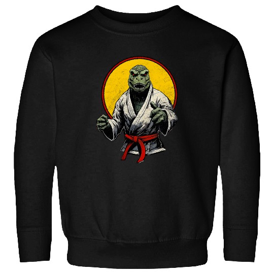 Awesome Karate Dinosaur Dino TRexs Martial Arts Kung Fu Sun Sweatshirts