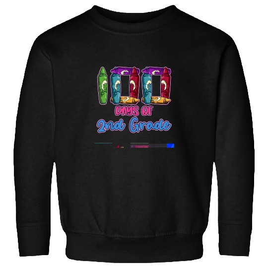 Funny Second Grade Student Gift Happy 100 Days Of School Sweatshirts