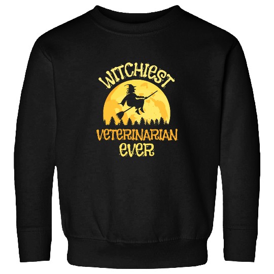 Funny Veterinarian Witch Halloween Humor Sweatshirts