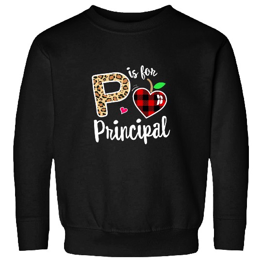 P is For Principal Crew Back to School Matching Group Plaid Sweatshirts