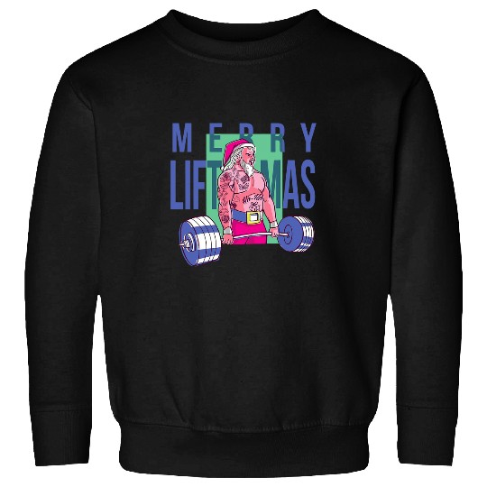 Merry Liftmass Weight Lifting Strength Sports Fitness Christmas Sweatshirts