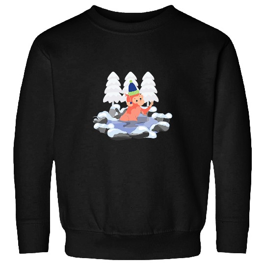 Monkey Ice Bathing Winter Refreshing Bath Sweatshirts