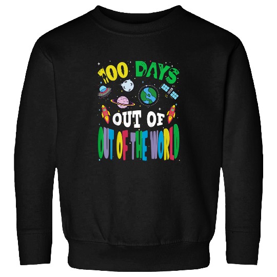 Kids Space Theme 100th Day School Kids 100 Day School Sweatshirts
