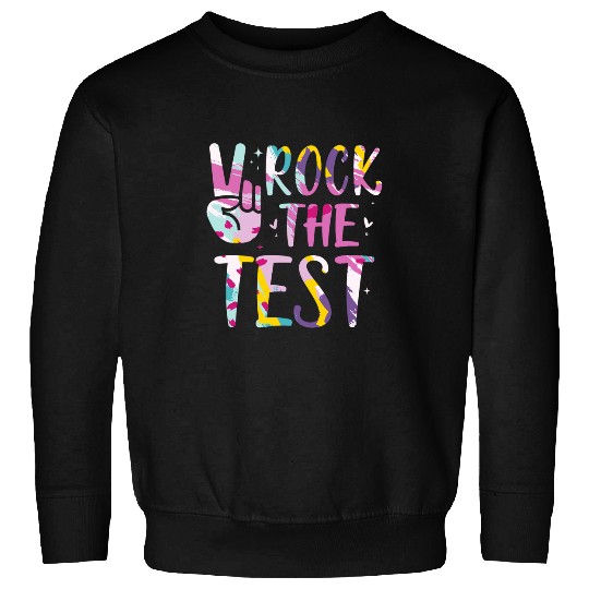 Rock The Test Testing Day Retro Motivational Teacher Student 55 Sweatshirts