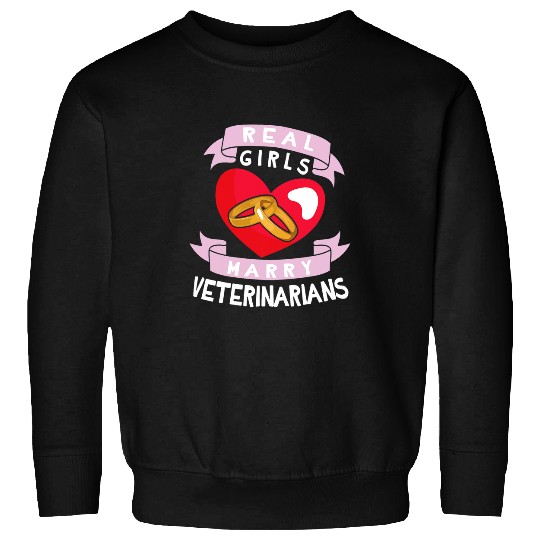 Real Girls Marry Veterinarian Happy Wedding Day Husband Wife Sweatshirts
