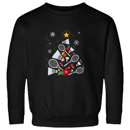 Badminton Christmas Tree Sweatshirts