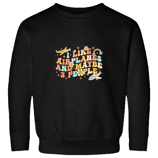 Pilot Art For Women Aviation Pilot Airplane Lovers Groovy Sweatshirts
