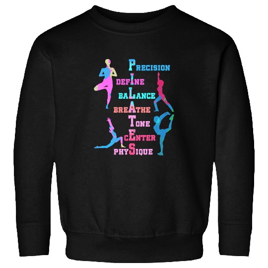 Pilates Abbreviation Exercise Fitness Yoga Pilates Lover Sweatshirts