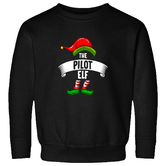 The Pilot Elf Santa Claus Present Reindeer Snowman Holiday Sweatshirts