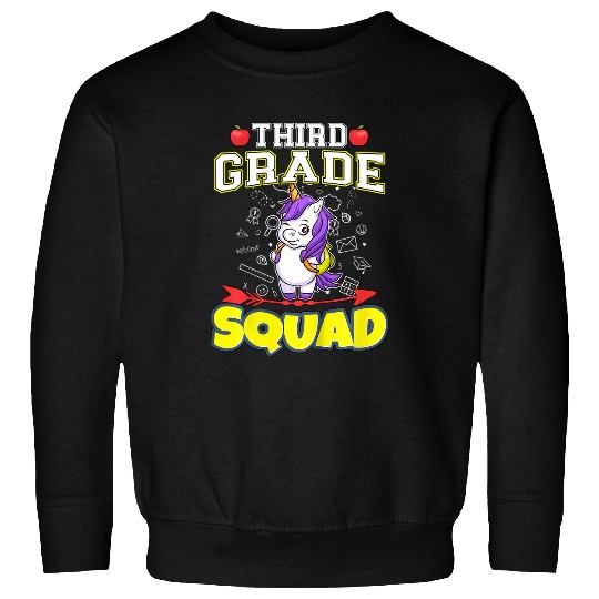 Kids Third Grade Squad Funny Elementary Primary School 17 Sweatshirts