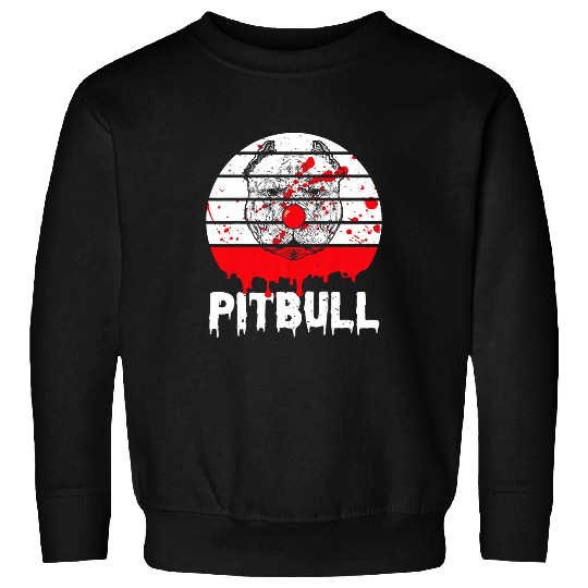 Pitbull Clown Spooky Pitbull Halloween Scary Clown Dog Sweatshirts