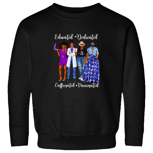 Womens Surgeon Doctor Student medicals Vaccinated Black Queen Coffee Sweatshirts