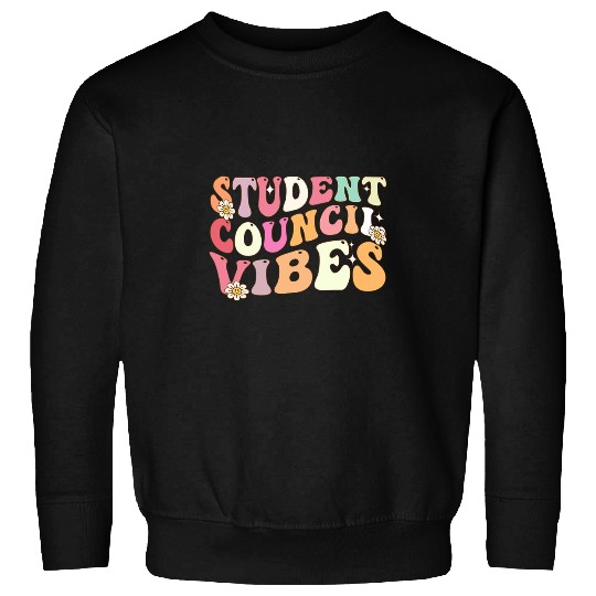 Retro Groovy Teacher Student Council Vibes Sweatshirts