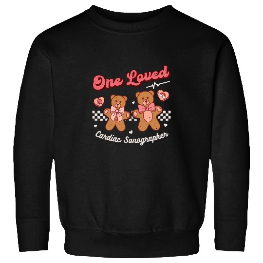 Cardiac Sonographer Squad Groovy Valentines Day Hearts nurses Sweatshirts