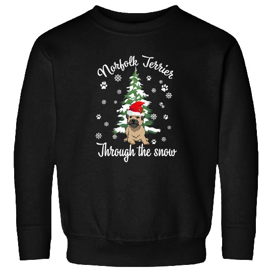 norfolk terrier through 2snow christmas dog lovers Sweatshirts