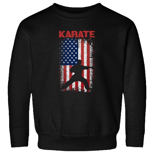 Karate Sport USA Retro American Flag Japanese Martial Art Sweatshirts