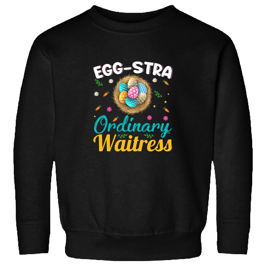 Eggcellent Eggs Hunter Easter Waitress Bunny Womens Mens Sweatshirts