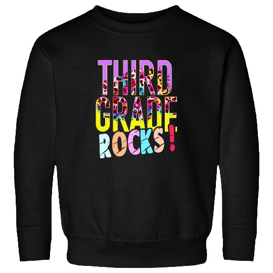 Third Grade Rocks 3rd Grade Team Leopard 1st Day of School Sweatshirts