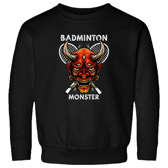 Badminton Monster Oni Japanese Folklore Demon Badminton Sweatshirts