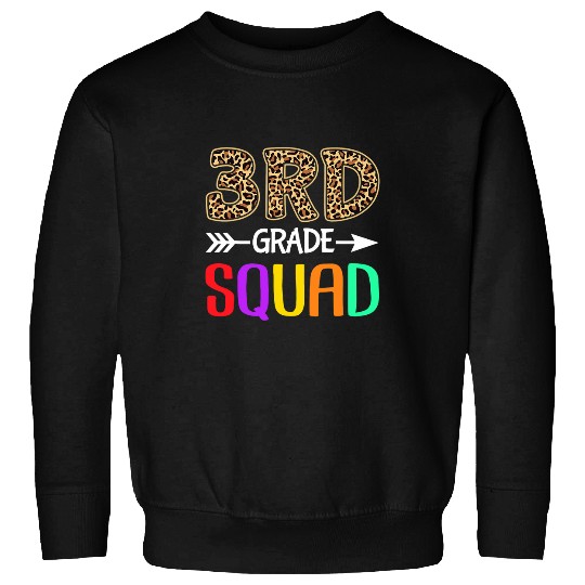 Third 3rd Grade Squad Leopard Back to school Kids Adult Sweatshirts
