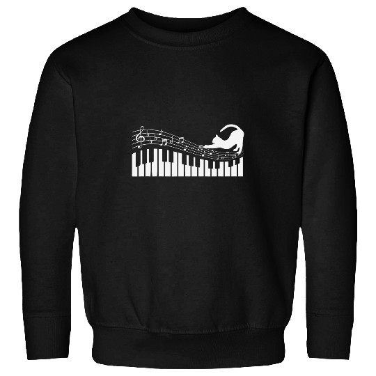 Cat Piano Music Lover Notes Student Teacher Musician Sweatshirts