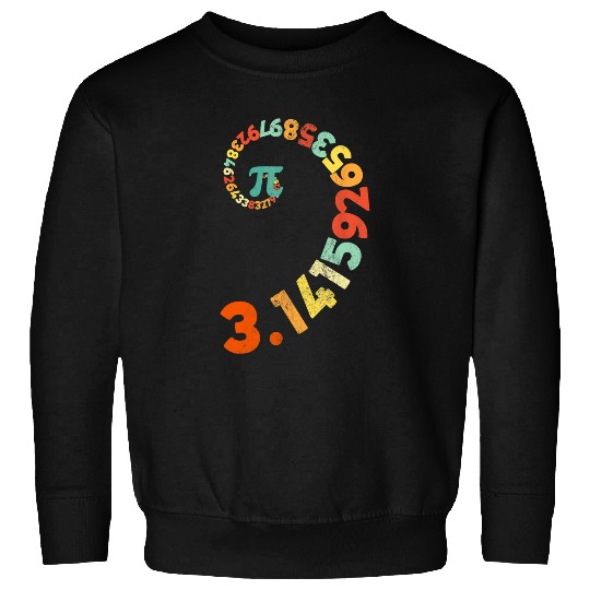 Retro Pi Spiral Math Teacher National Pi Day Men Women Sweatshirts