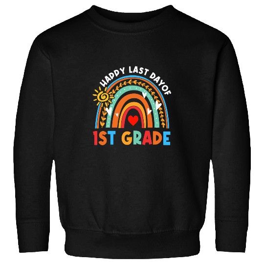 Boho Rainbow Last Day Of 1st Grade Teacher Student Summer Sweatshirts