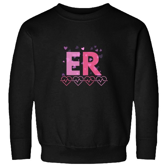 Emergency Department Valentines Day ER ED nurses Rn Tech Sweatshirts